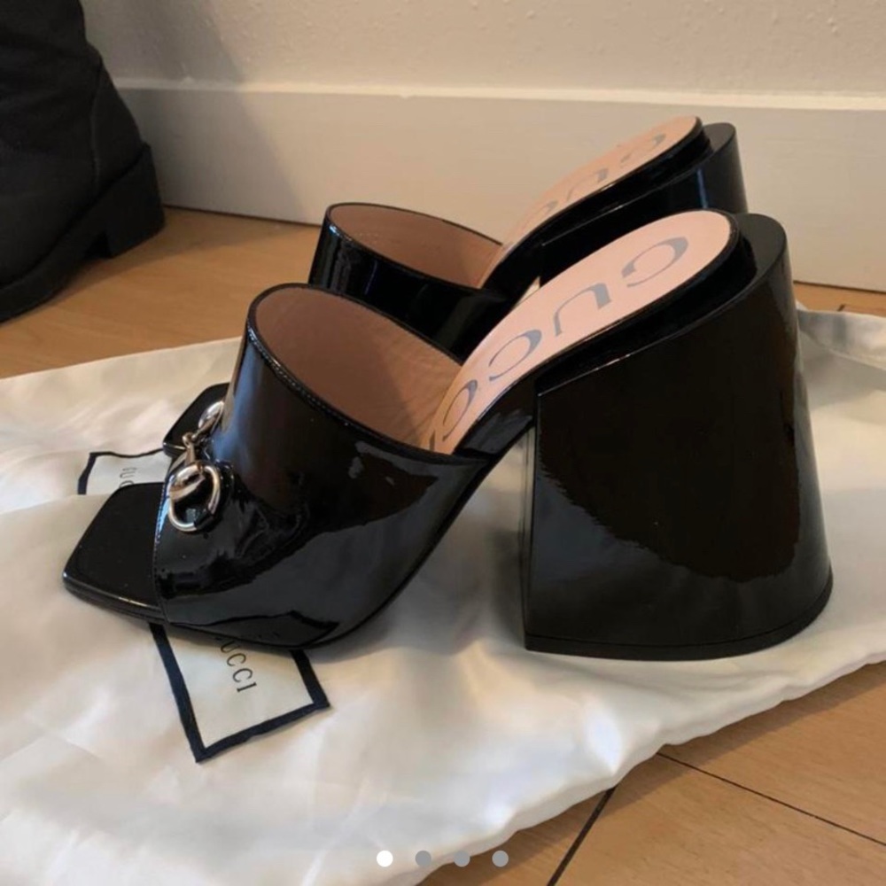 GUCCI Patent Leather Mules NWOT